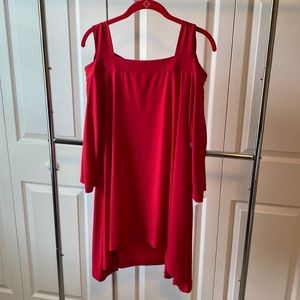 Chicos Red Cold Shoulder Tunic, Size 1